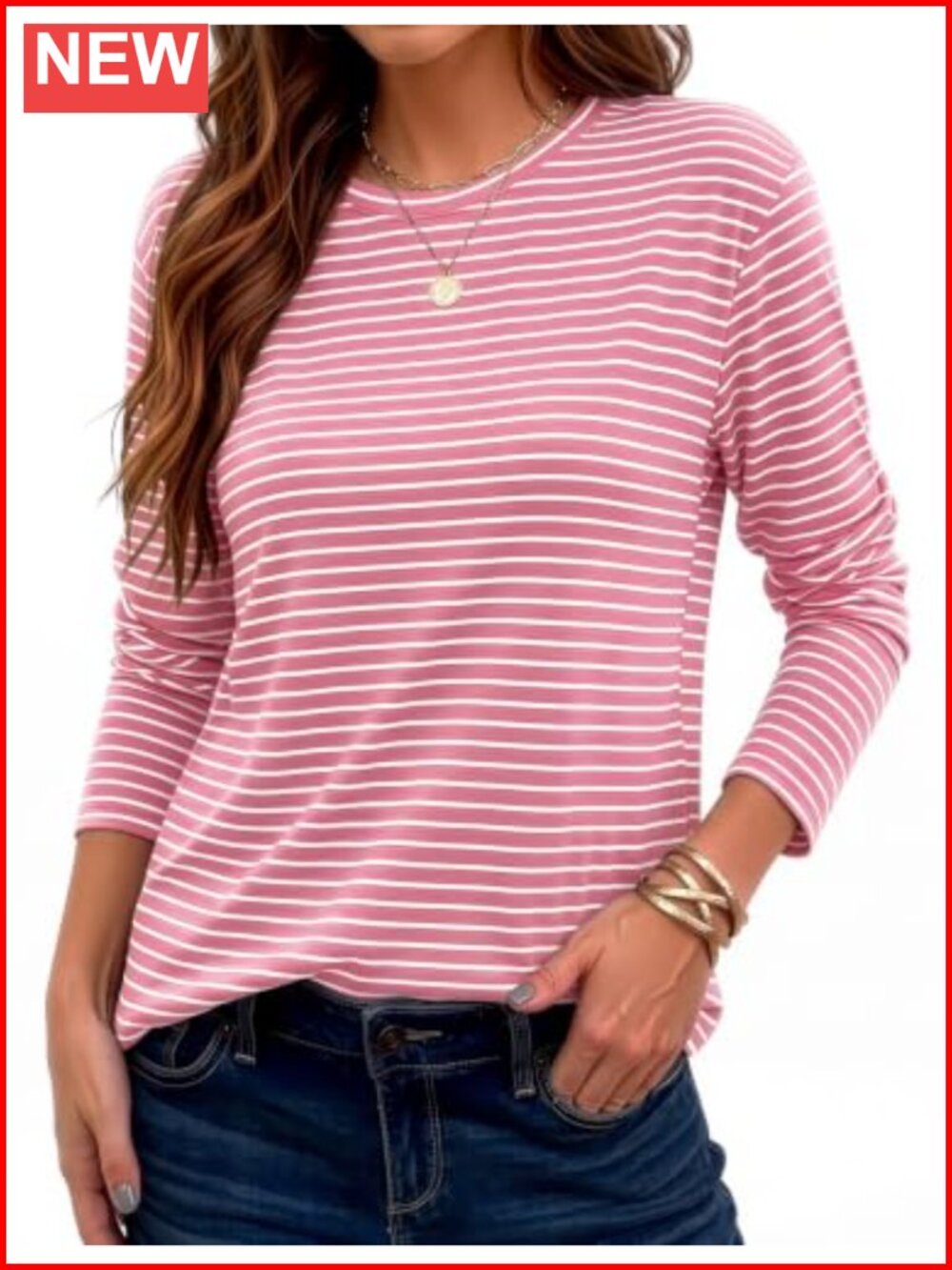 Women's Long Sleeve Crewneck T-Shirt Rayon Polyester Spandex Casual Top